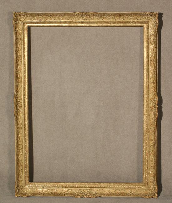 Appraisal: Louis XV Style White-Washed Giltwood Frame th Century Sight size