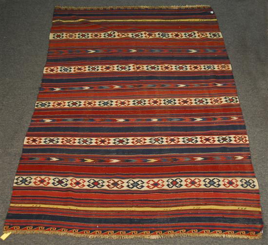 Appraisal: SHIRVAN KILIM with Soumac embroidery Caucasus circa feet inches x