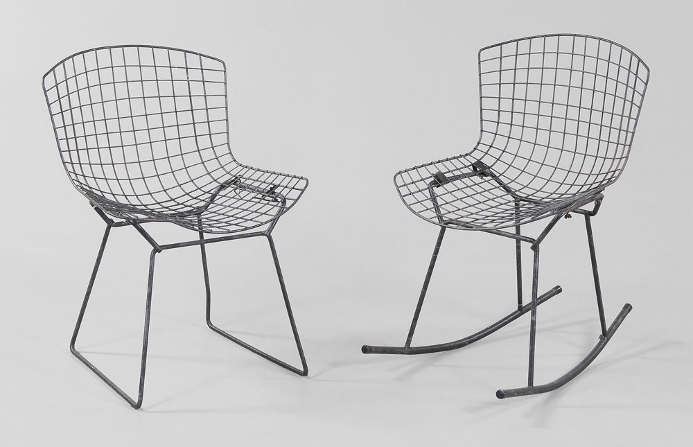 Appraisal: Two Bertoia Wire Chairs d