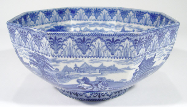 Appraisal: Cauldon octagonal china bowl transfer printed with blue Roman chariots