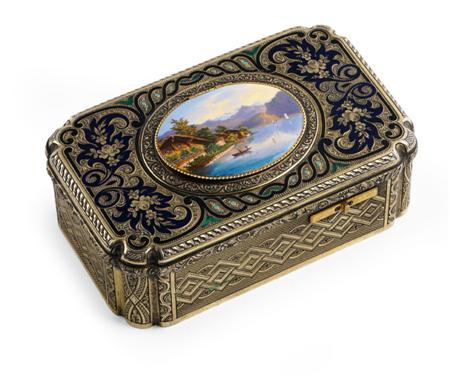 Appraisal: A late Victorian enamelled singing bird box apparently unmarked of