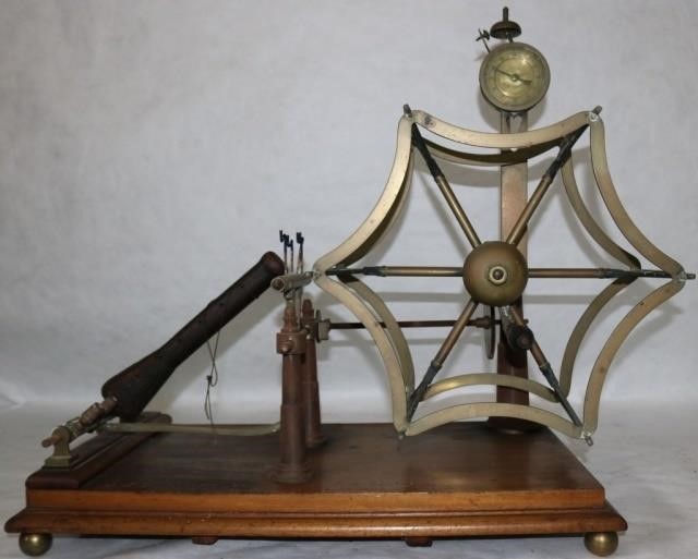 Appraisal: TH C BRASS AND IRON YARN WINDER WITH ALARM BELLLABELED