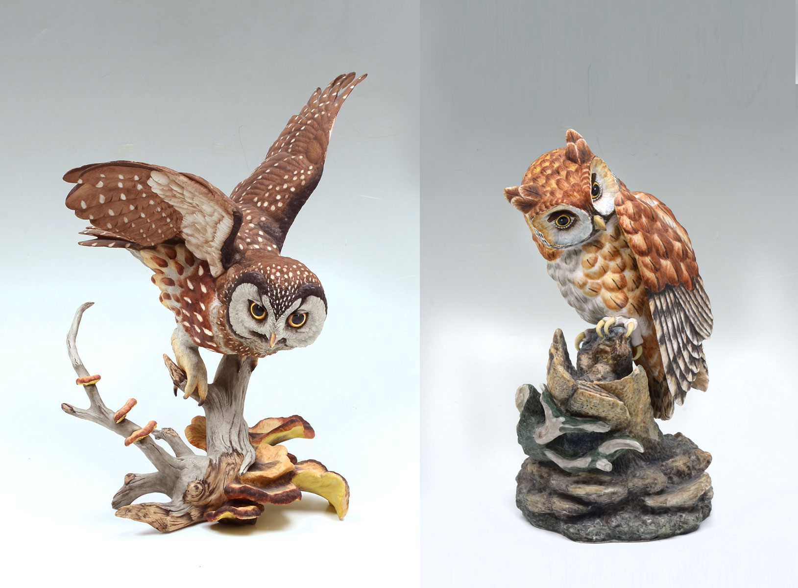 Appraisal: LIMITED EDITION BOEHM OWLS Vintage limited edition porcelain sculpture by