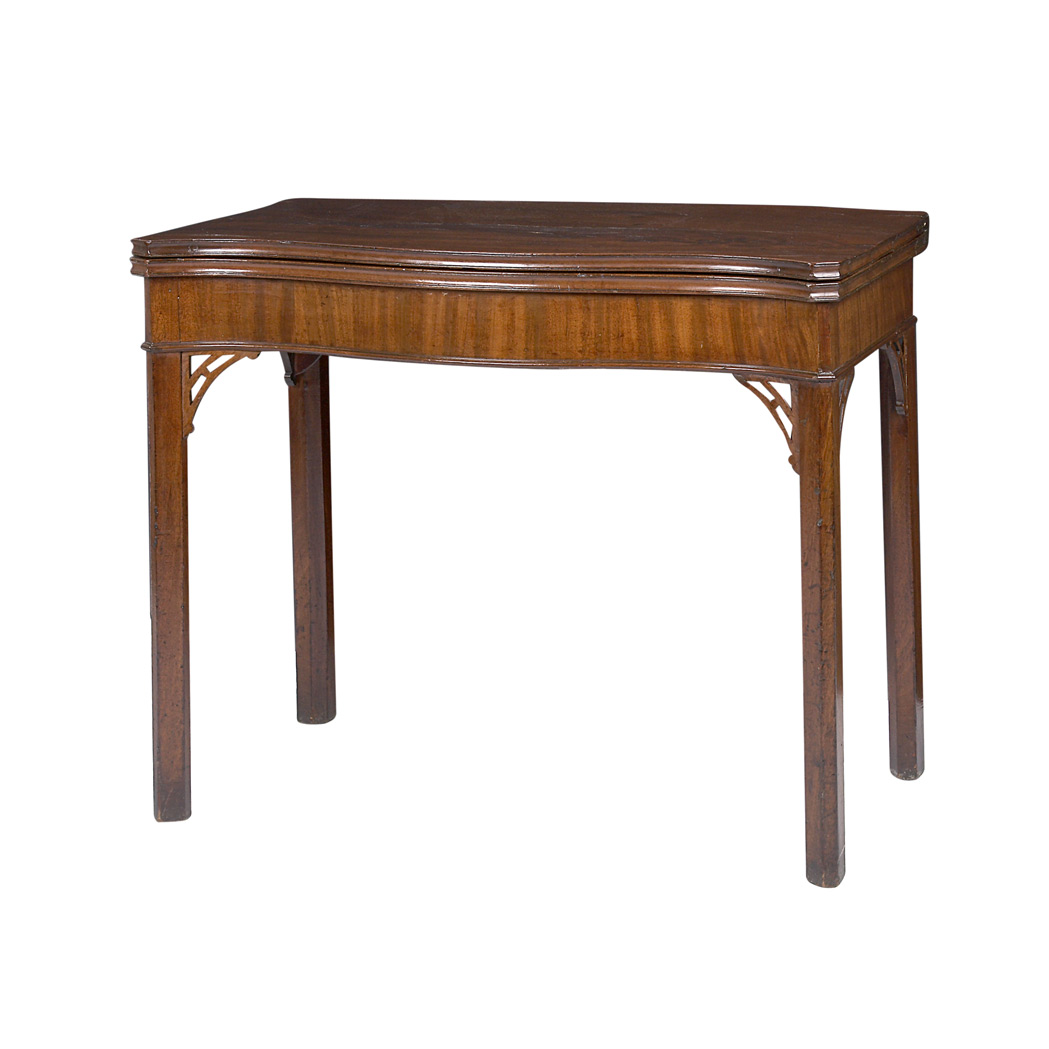 Appraisal: George III Mahogany Fold-Over Game Table Circa The hinged rectangular