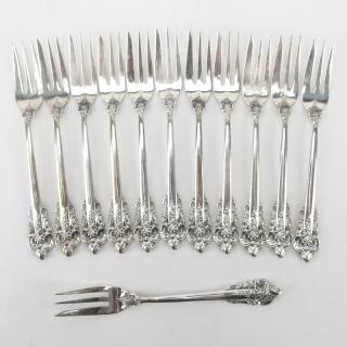 Appraisal: Set of Twelve Wallace Grand Baroque Sterling Silver Cake Forks