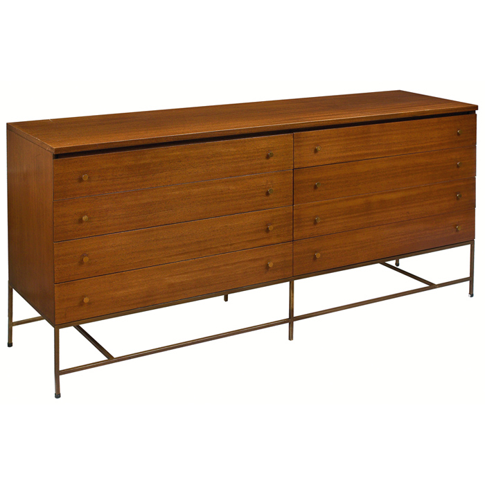 Appraisal: Paul McCobb double dresser by Calvin mahogany case with eight