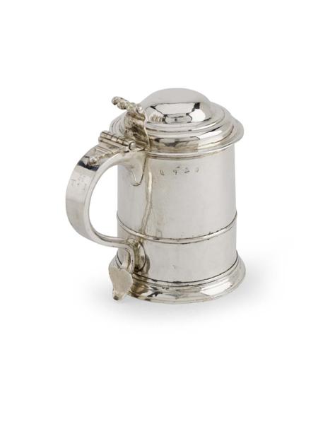 Appraisal: A Britannia Standard George I lidded quart tankard Richard Green