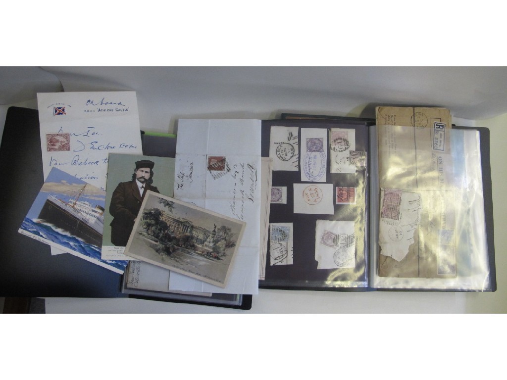 Appraisal: Lot comprising two albums of assorted stamps and stamped letters