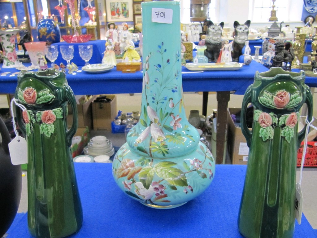 Appraisal: Pair of Bretby vases with Art Nouveau style decoration and