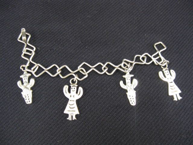 Appraisal: Sterling Silver Charm Bracelet Western style figures