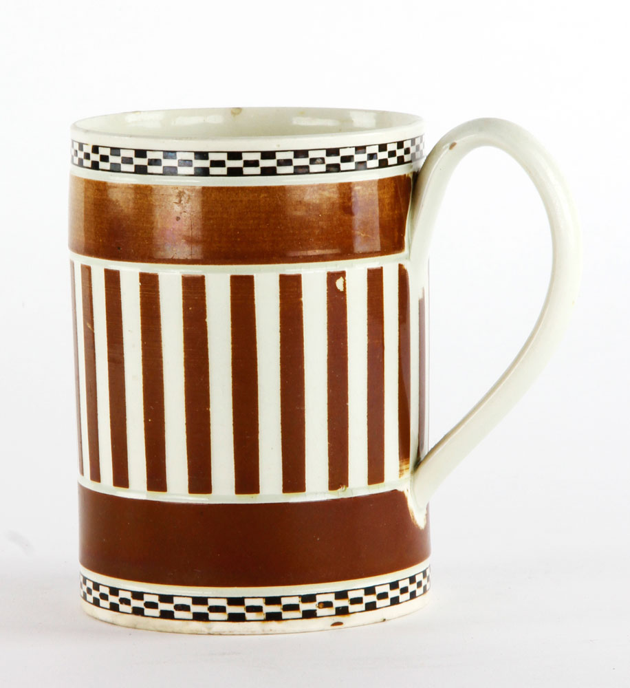 Appraisal: - Early th C English Mochaware Cylindrical Mug Early th