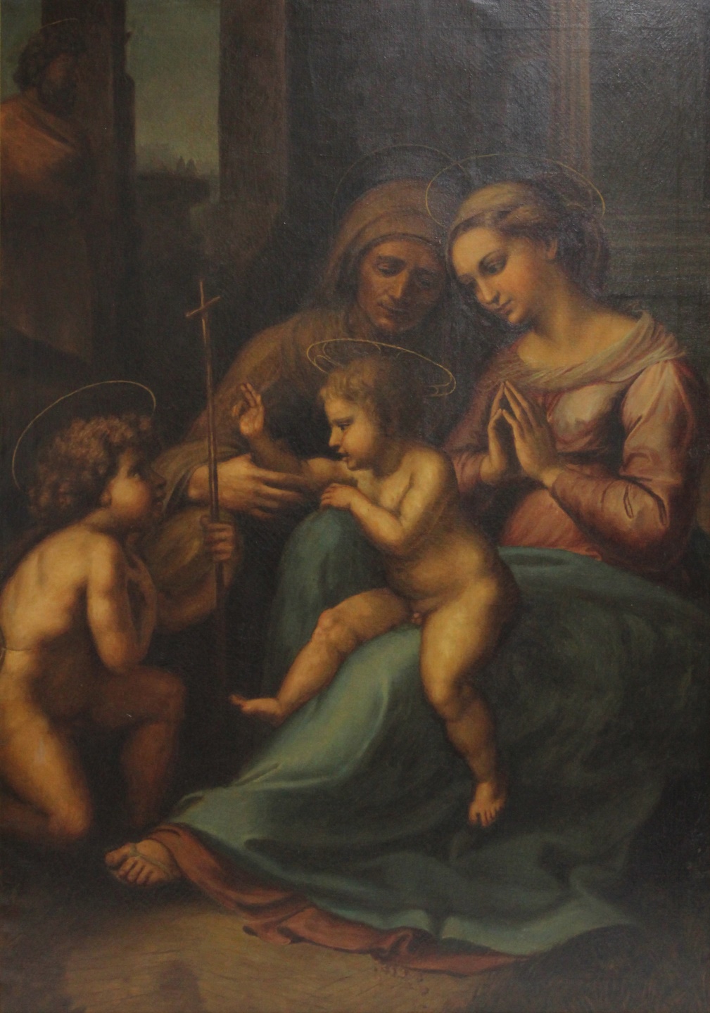 Appraisal: AFTER RAFFAELLO SANZIO Oil on canvas Madonna and Children with