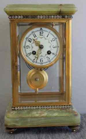 Appraisal: Alabaster and Crystal Regulator Clock From a Bronxville NY home