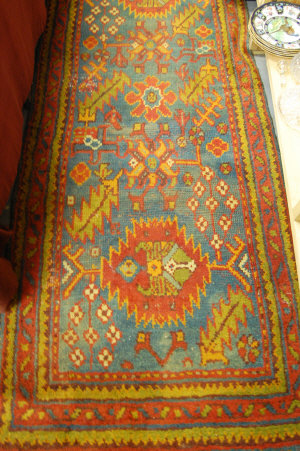 Appraisal: A pair of Turkey runners Caucasian design on mid blue