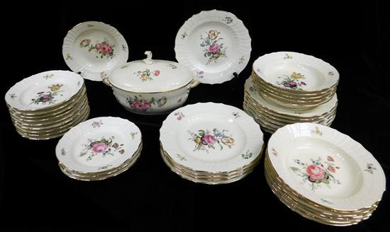 Appraisal: th C Royal Copenhagen Frijsenborg partial dinner service approximately thirty-seven