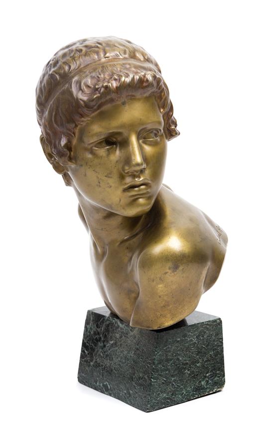 Appraisal: Sale Lot A French Gilt Bronze Bust constant roux -