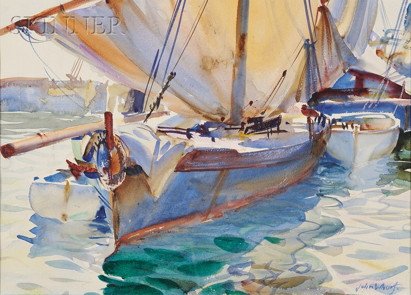 Appraisal: John Whorf American - Mediterranean Port Signed John Whorf l