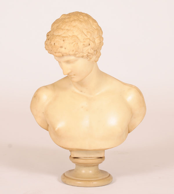 Appraisal: Late th century marble bust of the Capitoline Antinous after