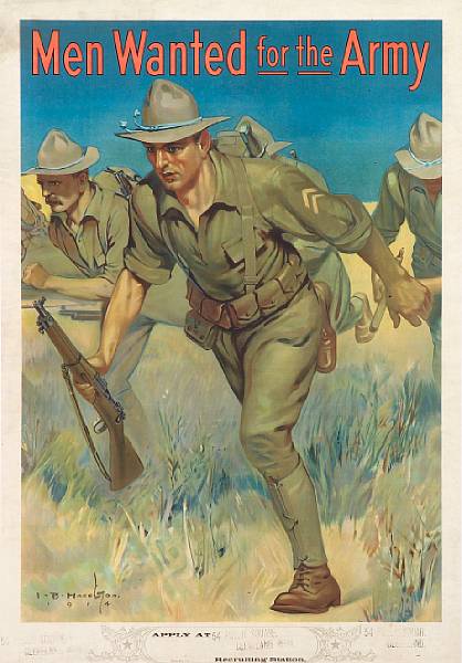 Appraisal: A lot of two World War recruiting posters Comprising Men