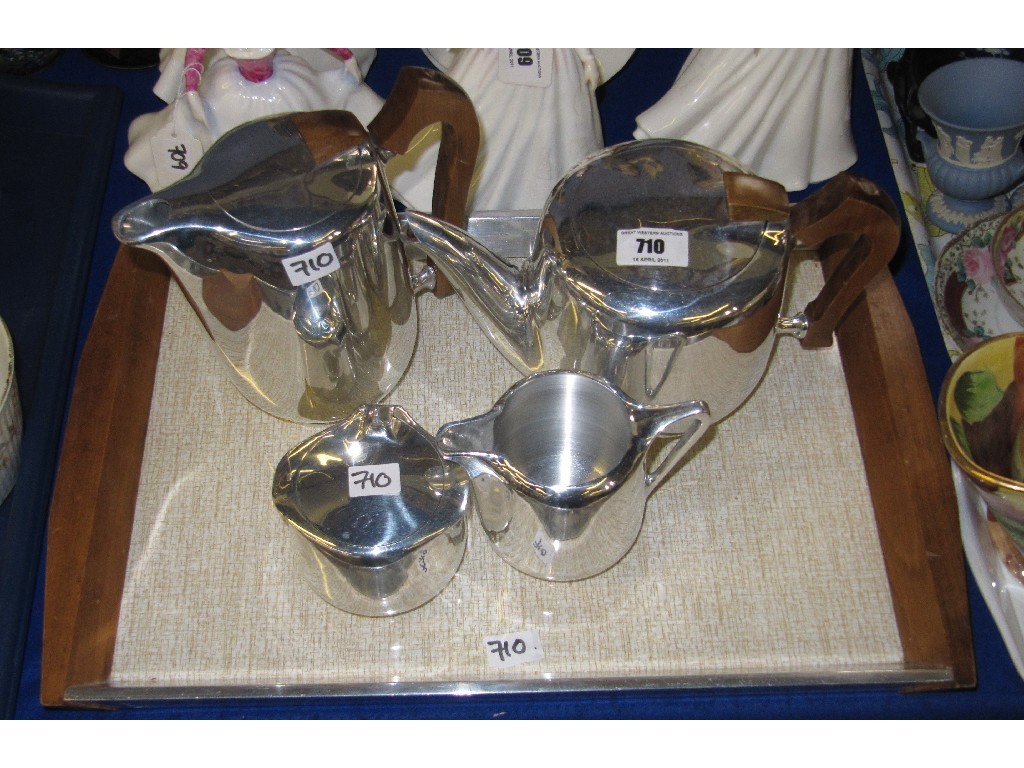 Appraisal: Four piece Picquotware teaservice on tray