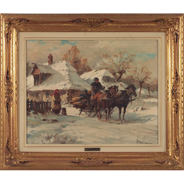 Appraisal: Wladyslaw T Chmielinski Polish - ''Sleigh in Winter '' c