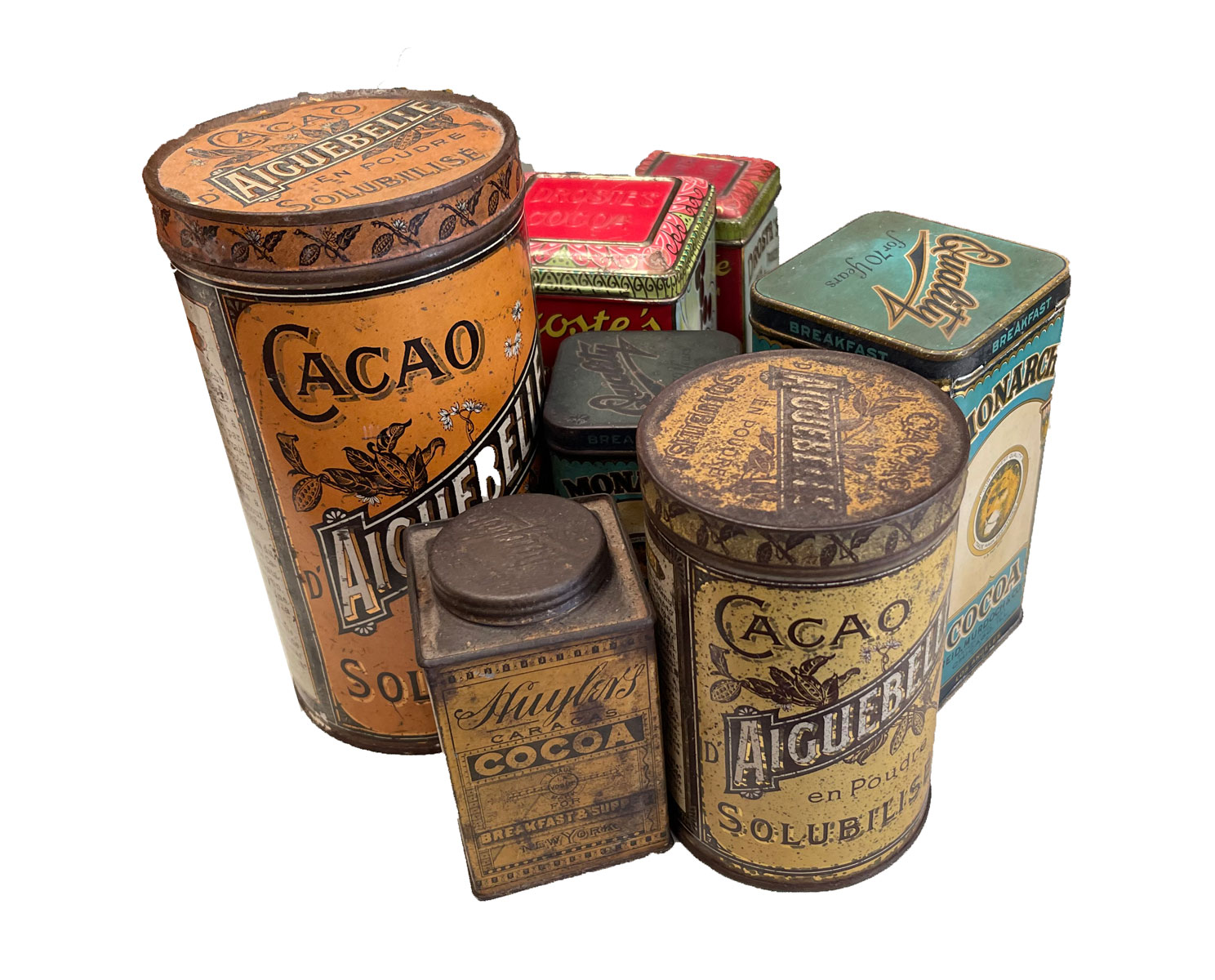 Appraisal: PC COCOA TIN COLLECTION Comprising - Aiguebelle Cacao - Monarch