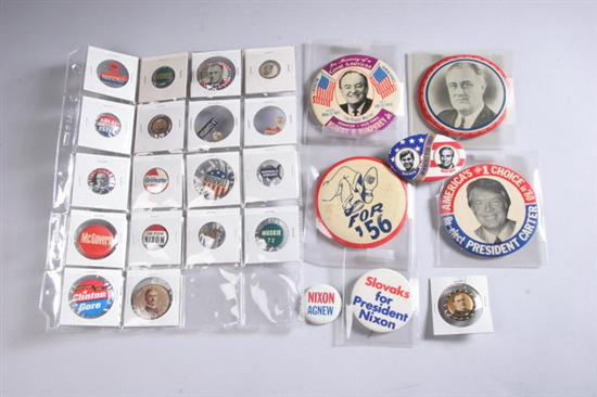 Appraisal: U S POLITICAL CAMPAIGN BUTTONS Various most Presidential from McKinley