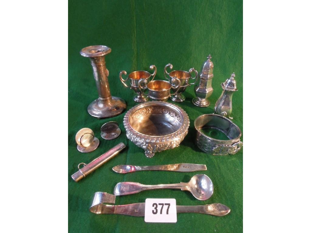 Appraisal: A mixed quantity of silver consisting of three mini trophies