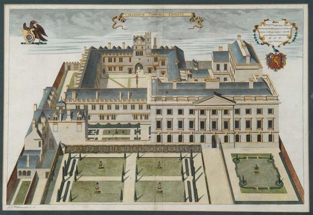 Appraisal: GUILLAUME WILLIAMS - Corpus Christi College double page engraving hand