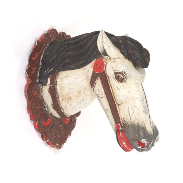 Appraisal: SALVAGED CAROUSEL HORSE'S HEAD CA x The horse head and