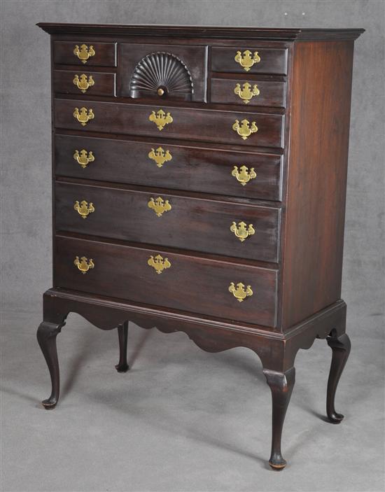 Appraisal: Diminutive Custom Mahogany Chest on Frame Circa Hand-cut dovetails Center