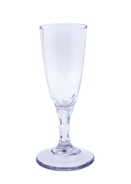 Appraisal: An ale glass th Centurywith facet-cut stem cm