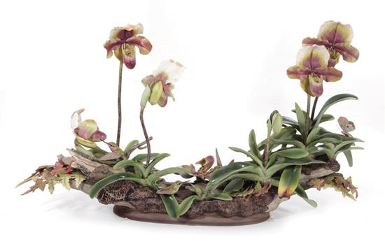 Appraisal: Boehm Orchid Hummingbird centerpiece no - H W Provenance Deaccessioned