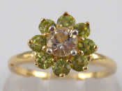 Appraisal: A carat gold white topaz and peridot ring size N