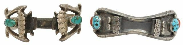 Appraisal: lot of Native American silver content unknown watch cuffs including