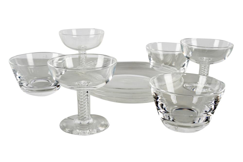 Appraisal: COLLECTION OF STEUBEN GLASS TABLE WAREsigned comprising eight champagne coupes