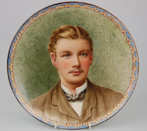 Appraisal: A Victorian ceramic wall plate painted with a portrait of