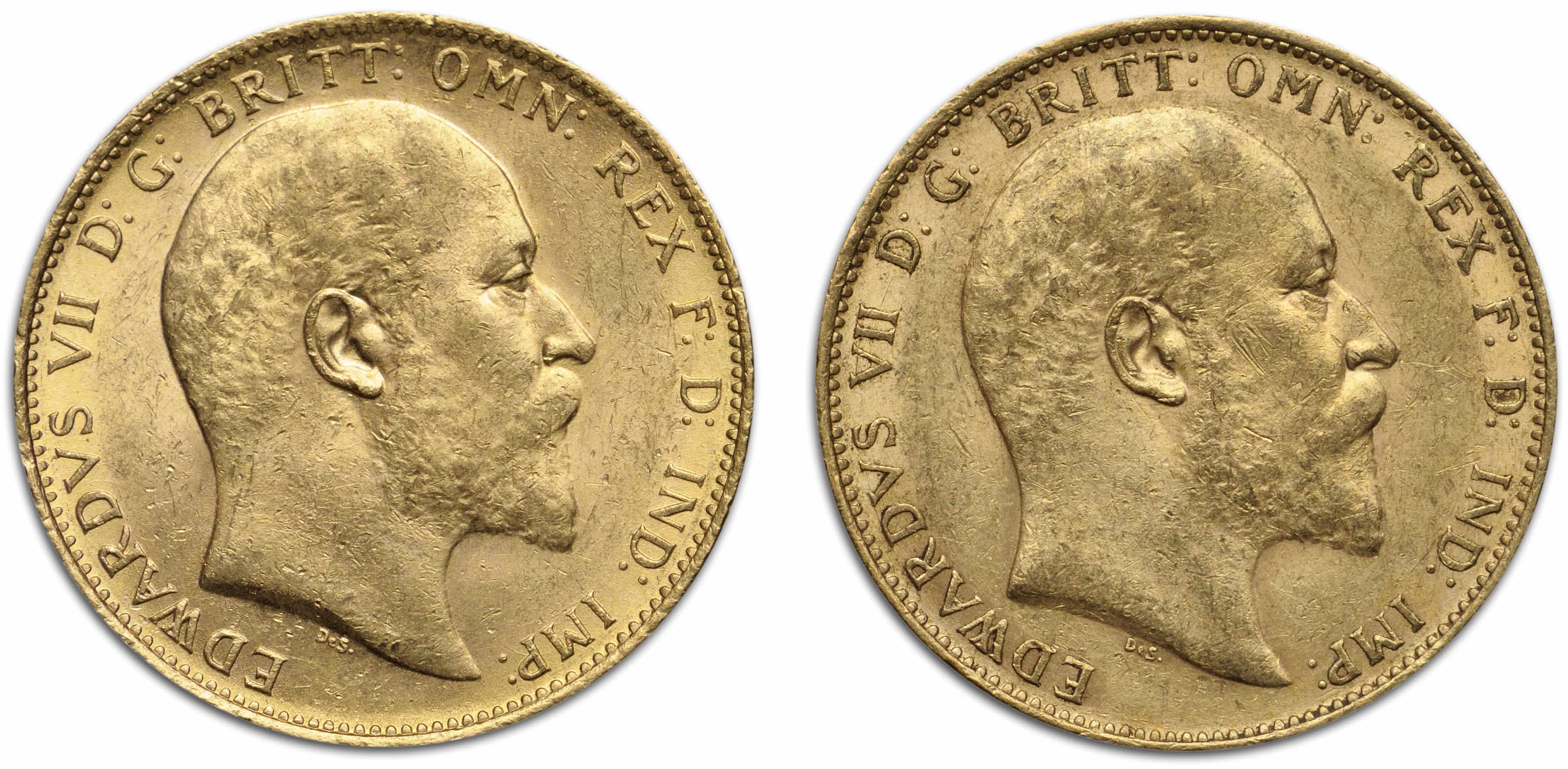 Appraisal: Australia Edward VII Sovereigns -M KM- Minimally marked with bright