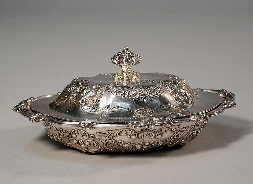 Appraisal: Gorham sterling fancy covered vegetable dish Gorham sterling fancy covered