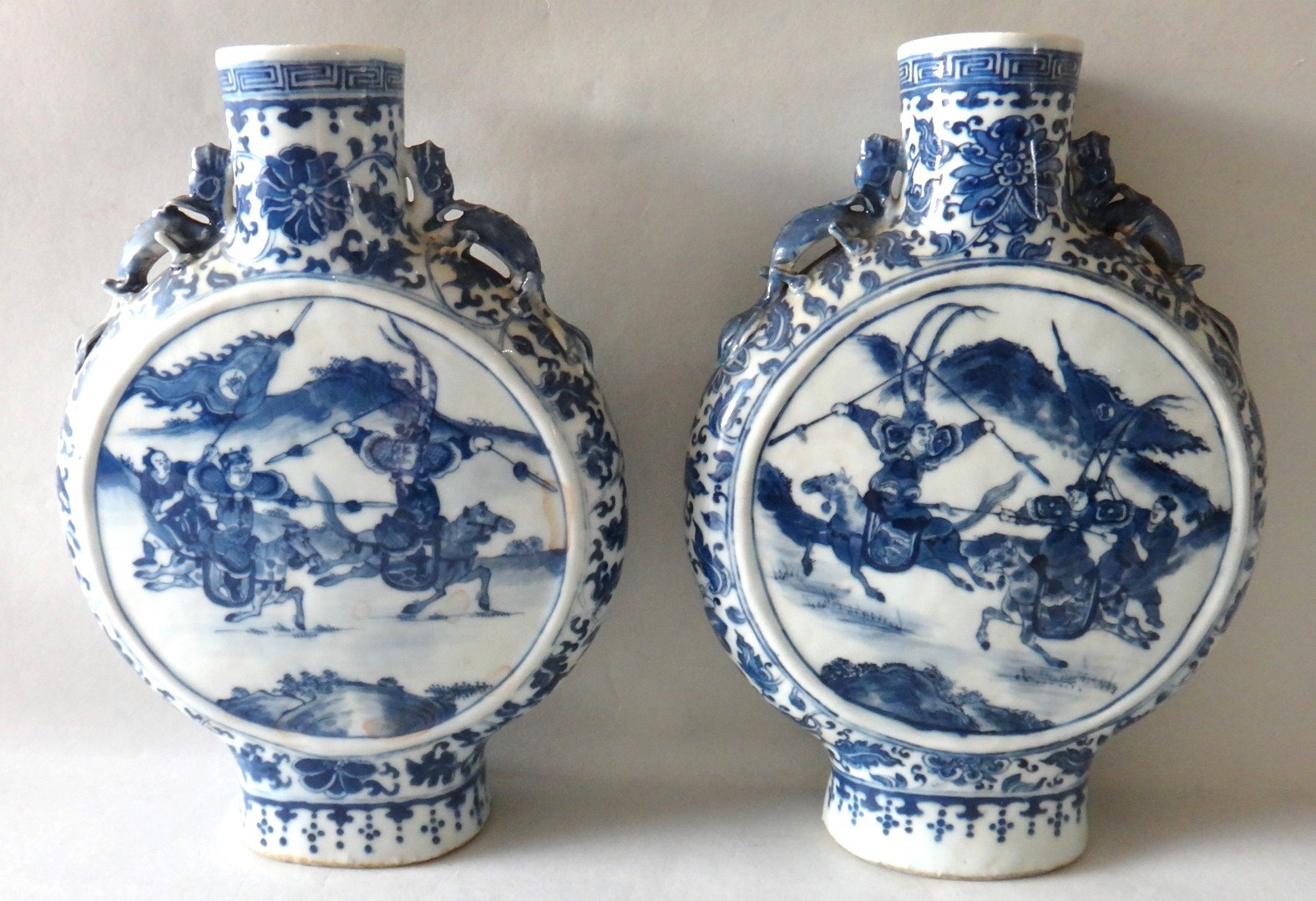 Appraisal: A pair of Chinese blue and white moonflasks late th