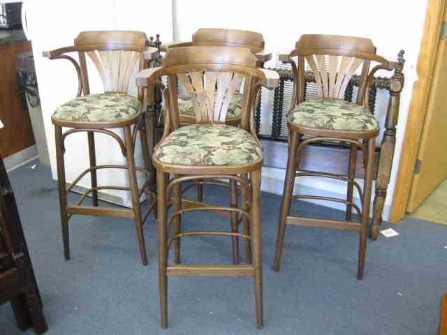 Appraisal: Modern Bar Stools '' tall with arms bentwood design