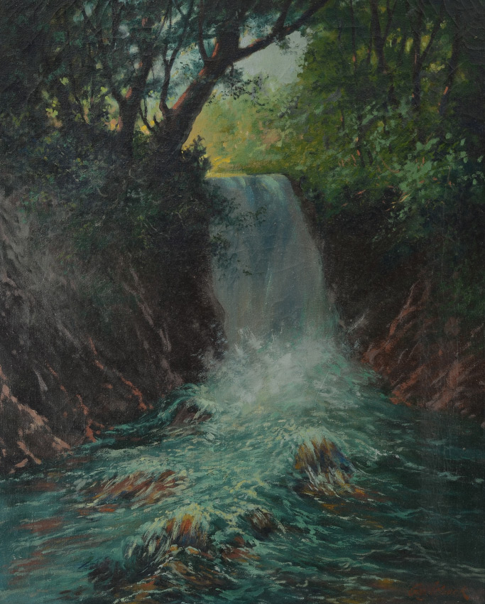 Appraisal: MAACK George American - Waterfall and Stream in the Forest