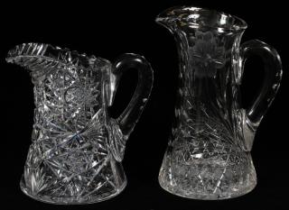 Appraisal: CRYSTAL WATER PITCHERS TWO CIRCA H Hand cut crustal circa