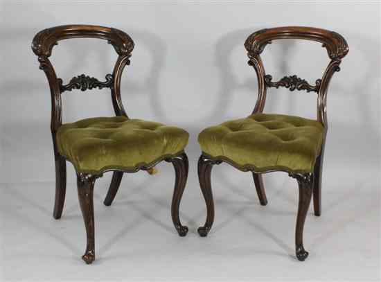 Appraisal: A set of eight early Victorian rosewood dining chairs with