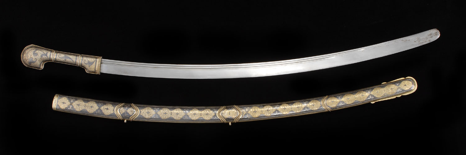 Appraisal: COSSACK SHASHKA SWORD Early th Century In niello silver gilt