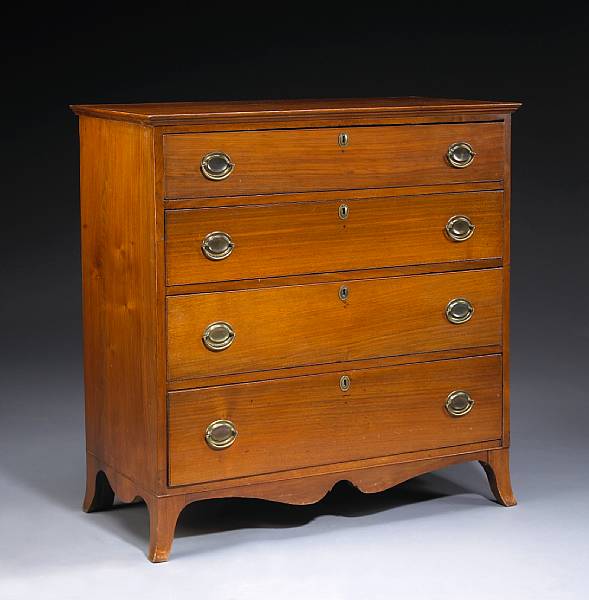 Appraisal: A Federal walnut chest of drawers mid Atlantic states first