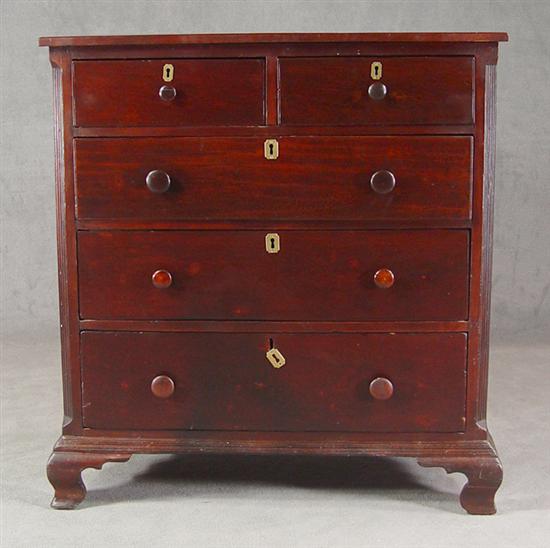 Appraisal: Cherry Chest of Drawers Circa Two board mitred top above