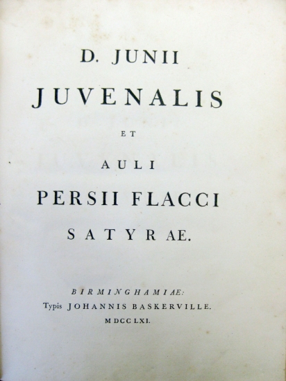 Appraisal: JUVENALIS DECIMUS JUNIUS and PERSIUS FLACCUS AULUS Satyrae pages to