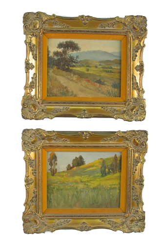 Appraisal: ATTRIBUTED TO FRANK COBURN American - TWO oils on panel