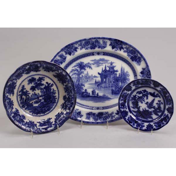 Appraisal: Doulton Burslem Madras platter and flow blue ironstone pcs one